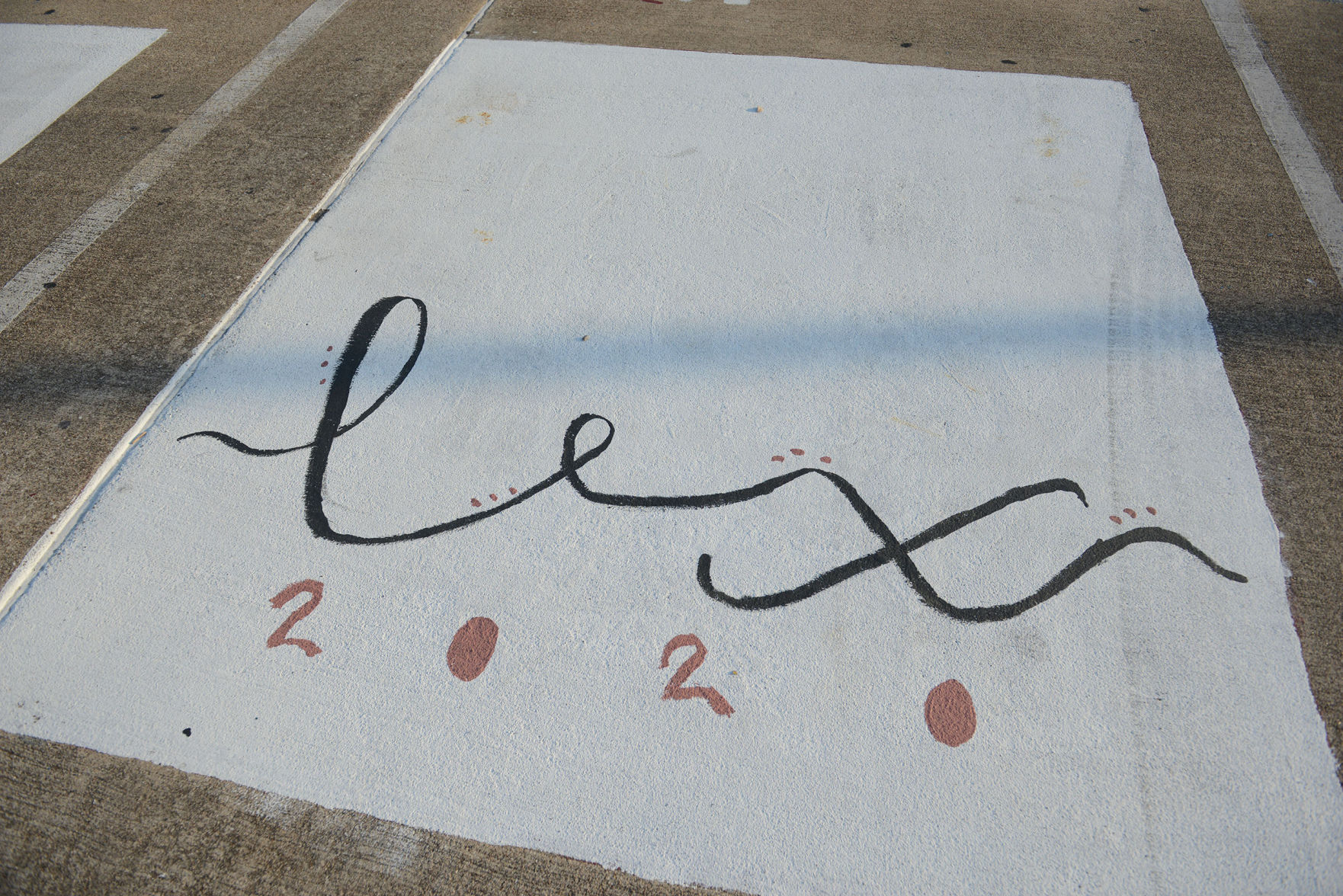 A&M Consolidated HS painted parking spots